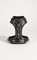 Midnight Black Iridescent Onyx & Pearl Dog Harness