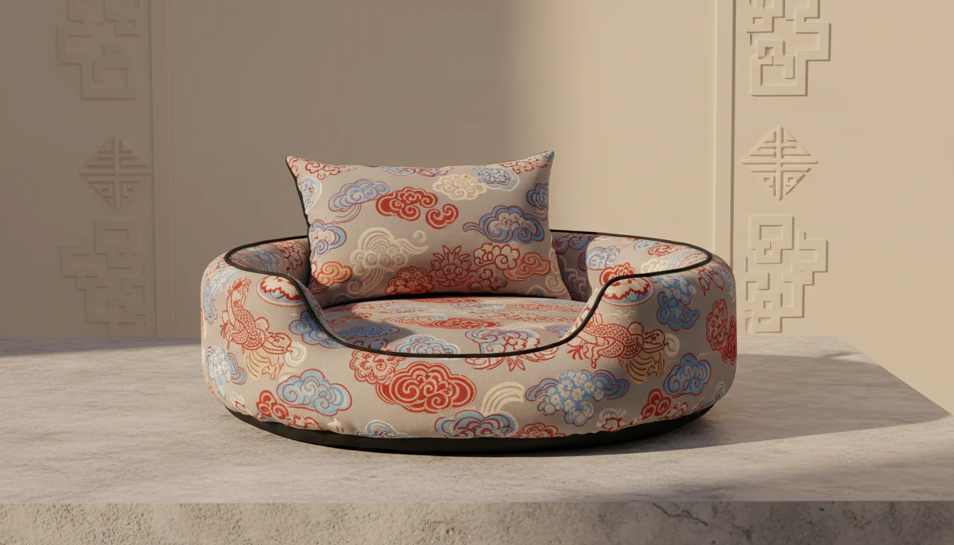 Chinese Cloud & Koi Round Pet Nest