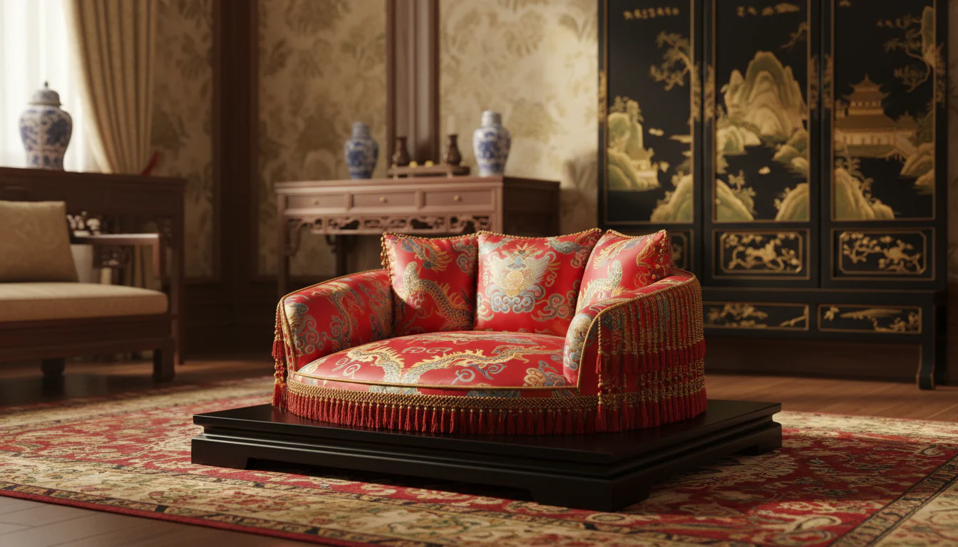 Tang Dynasty Dragon Brocade Pet Sofa