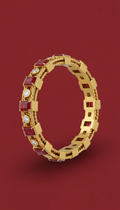 Ruby & Gold Rope Pet Collar Bracelet