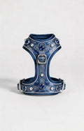 Royal Navy Sapphire & Crystal Brocade Dog Harness