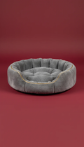 Luxury Plush Round Pet Bed — Slate Gray