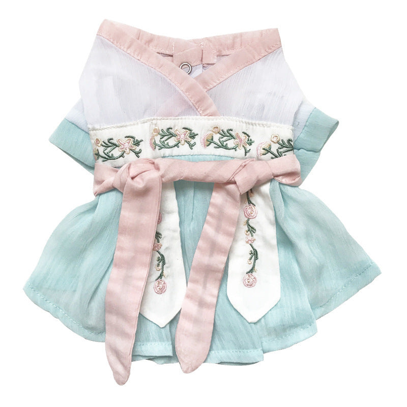 Trendy Hanfu-Style Summer Clothing for Small Dogs: Lightweight Outfits for Poodles and Bichons, as well as Cats—Chinese-Style and Traditional Designs