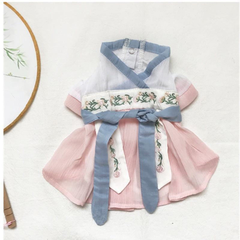 Trendy Hanfu-Style Summer Clothing for Small Dogs: Lightweight Outfits for Poodles and Bichons, as well as Cats—Chinese-Style and Traditional Designs