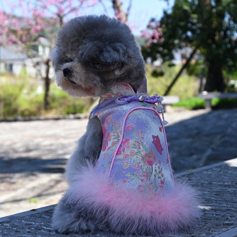 Lightweight Summer Dog Clothes: Pet-Friendly Chinese-Style Qipao for Cats, Poodles, Bichons, and Pomeranians