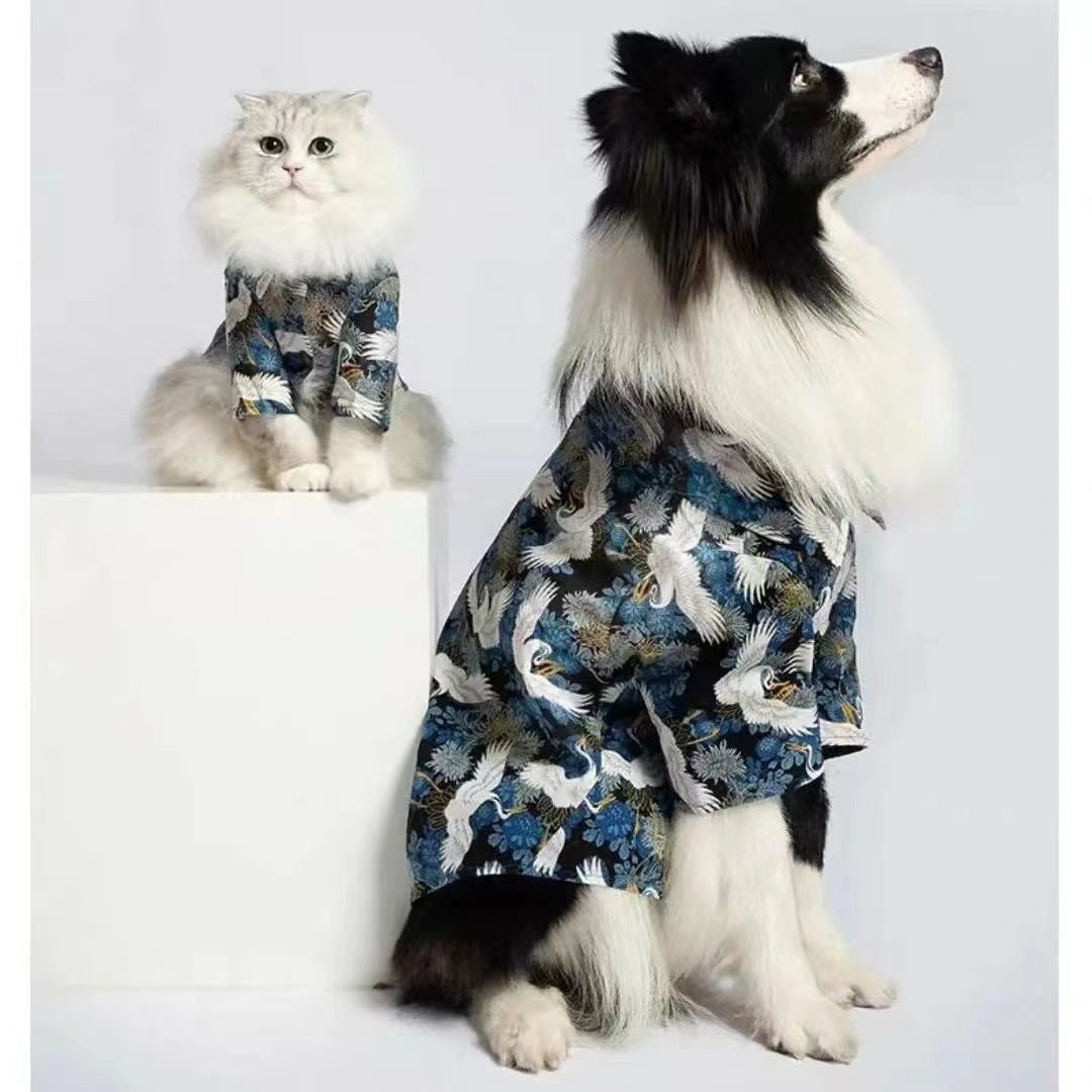 Dog Clothes for Summer, Cat Clothes, Small, Medium, and Large Dogs, Husky, Border Collie, Dog Clothes for Medium and Large Dogs, Retro-Style Chinese-Style Jackets