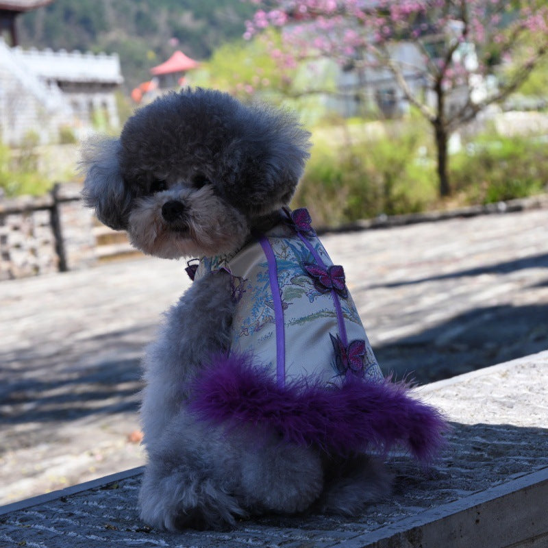 Lightweight Summer Dog Clothes: Pet-Friendly Chinese-Style Qipao for Cats, Poodles, Bichons, and Pomeranians