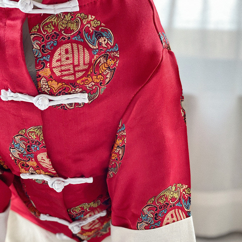 Dog Clothes: Festive Chinese-Style Outfits for Large Breeds—Labrador and Golden Retriever New Year's Tang Suits and New Year Greeting Outfits