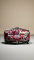 Baroque Royal Pet Sofa Bed — Crimson & Silver